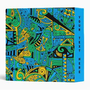 Hand And Digitally Painted Pattern Art 21 3 Ring Binder