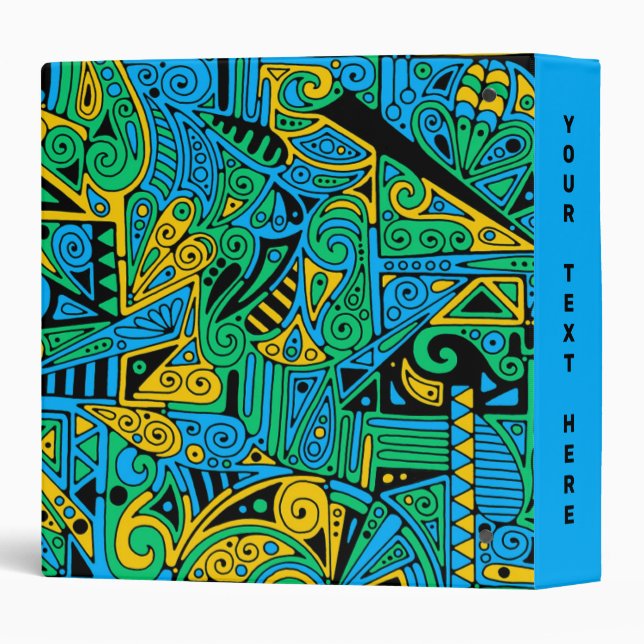 Hand And Digitally Painted Pattern Art 21 3 Ring Binder (Back/Spine)