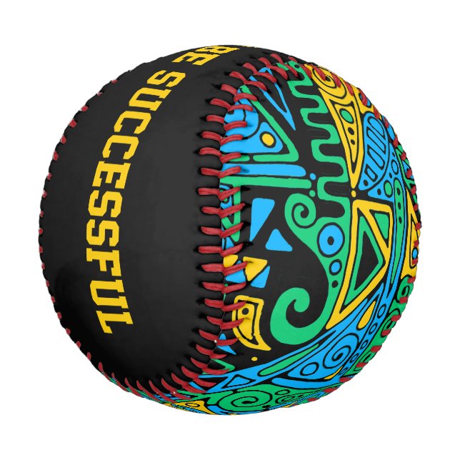 Hand And Digitally Painted Pattern Art 21 Baseball (Angled)