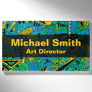 Hand And Digitally Painted Pattern Art 21 Name Tag