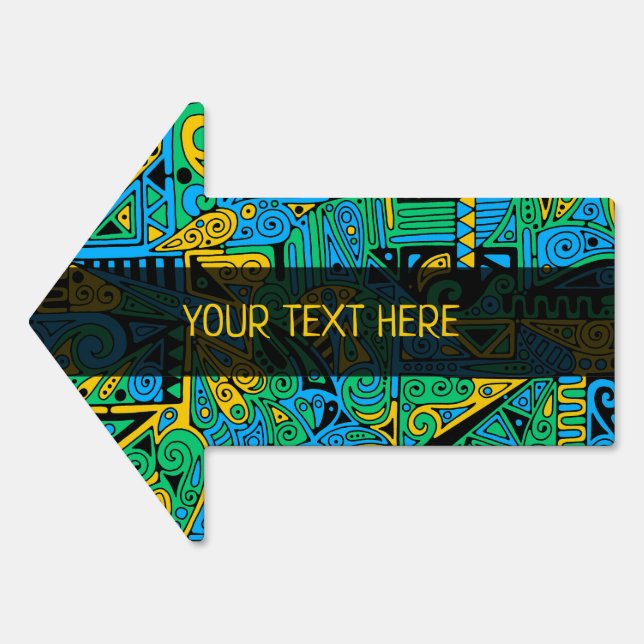 Hand And Digitally Painted Pattern Art 21 Sign (Front)