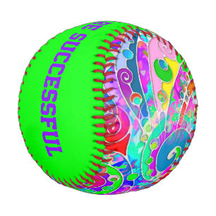 Hand And Digitally Painted Pattern Art 22 Baseball