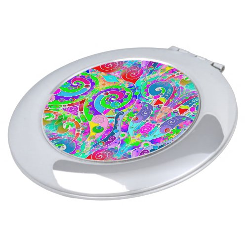 Hand And Digitally Painted Pattern Art 22 Compact Mirror