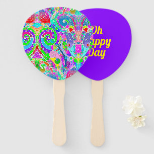 Hand And Digitally Painted Pattern Art 22 Fan