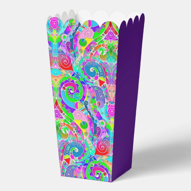 Hand And Digitally Painted Pattern Art 22 Favor Boxes (Back)