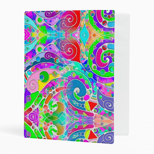 Hand And Digitally Painted Pattern Art 22 Mini Binder (Front/Inside)
