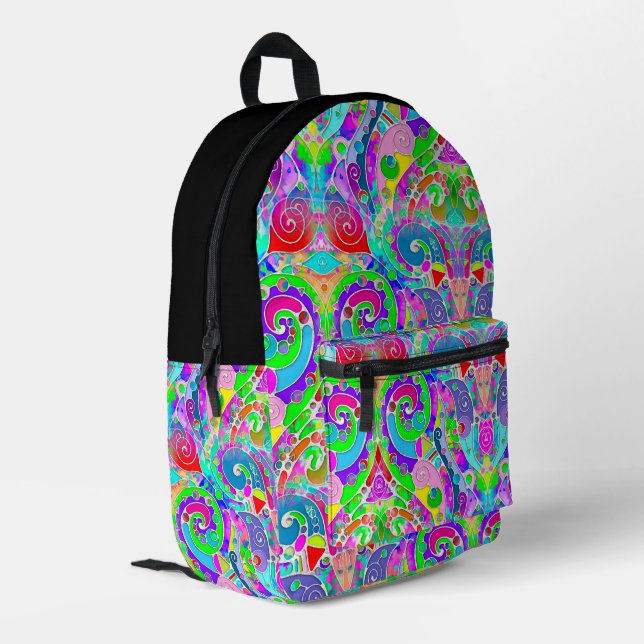 Hand And Digitally Painted Pattern Art 22 Printed Backpack (Back Corner Left)