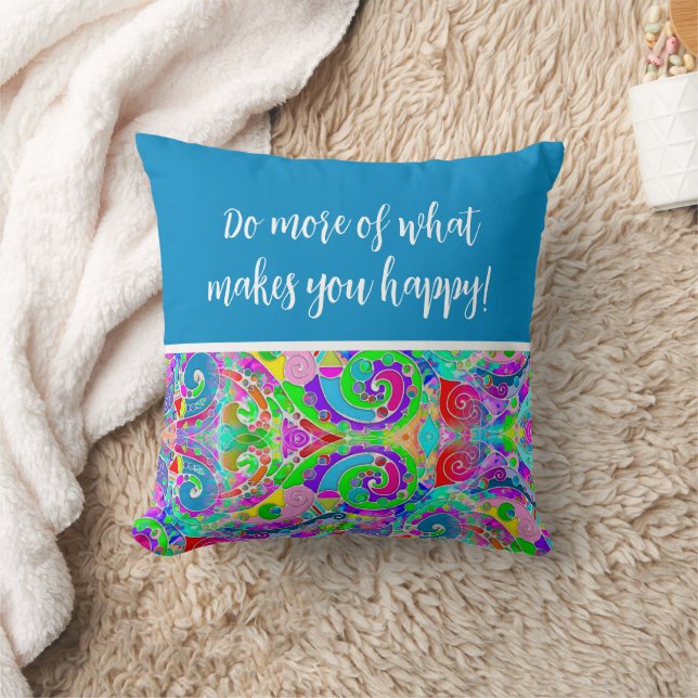 Hand And Digitally Painted Pattern Art 22 Throw Pillow (Blanket)