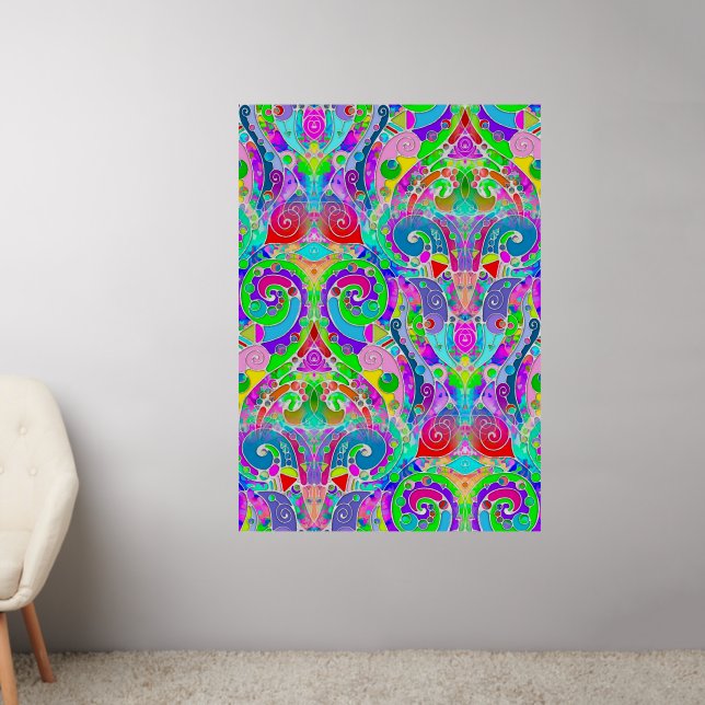 Hand And Digitally Painted Pattern Art 22 Wall Decal (Living Room 2)