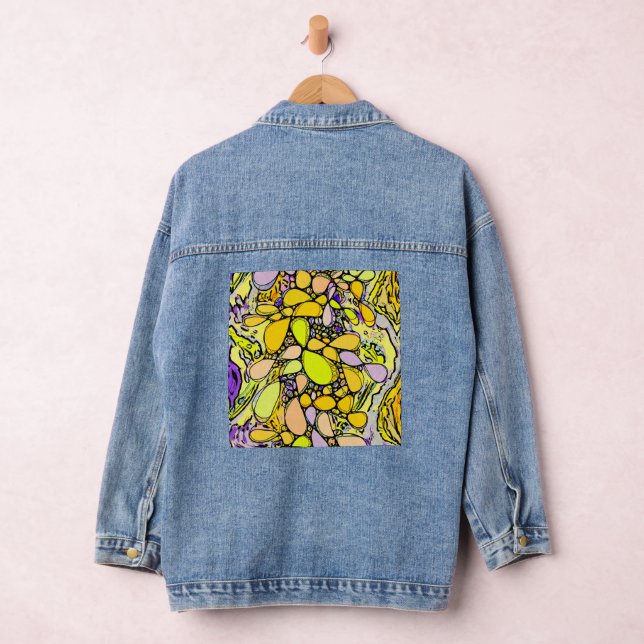 Hand And Digitally Painted Pattern Art 23 Denim Jacket (Hangar)