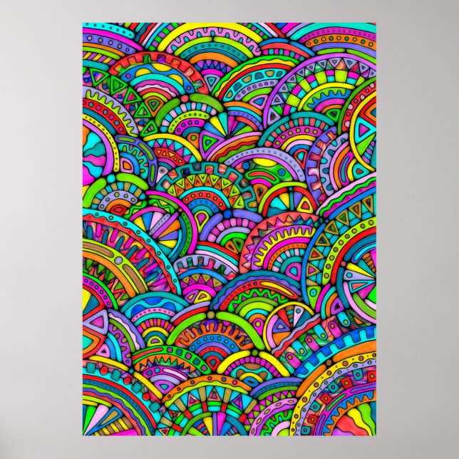 Hand And Digitally Painted Pattern Art 27 Poster (Front)
