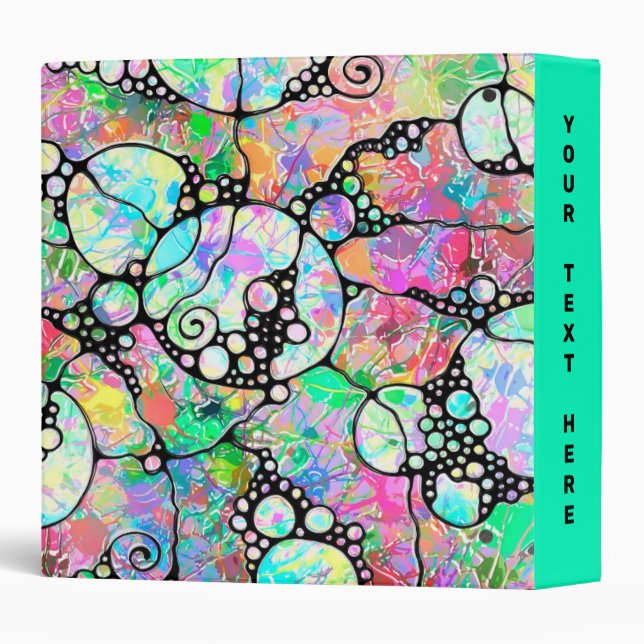 Hand And Digitally Painted Pattern Art 31 3 Ring Binder (Back/Spine)