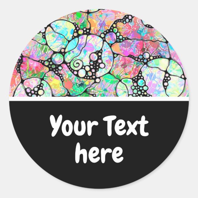 Hand And Digitally Painted Pattern Art 31 Classic Round Sticker (Front)
