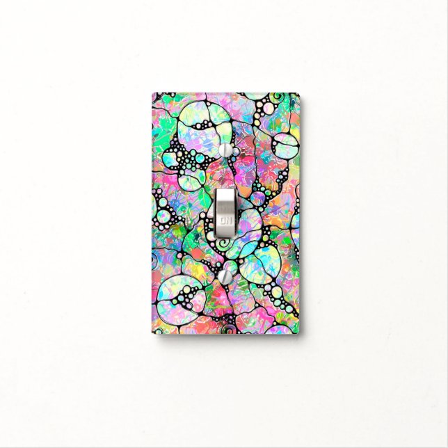 Hand And Digitally Painted Pattern Art 31 Light Switch Cover (In Situ)