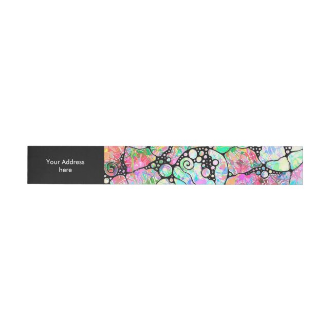Hand And Digitally Painted Pattern Art 31 Wrap Around Address Label (Individual)