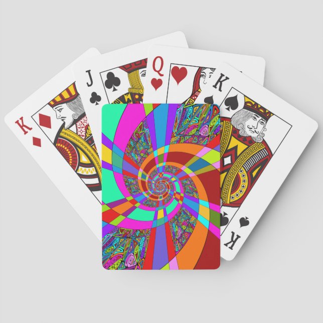 Hand And Digitally Painted Pattern Art 3 Poker Cards (Back)