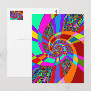 Hand And Digitally Painted Pattern Art 3 Postcard