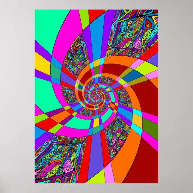 Hand And Digitally Painted Pattern Art 3 Poster (Front)