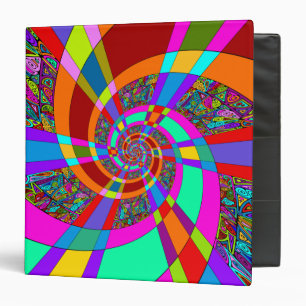 Hand And Digitally Painted Pattern Art 3 Ring Binder