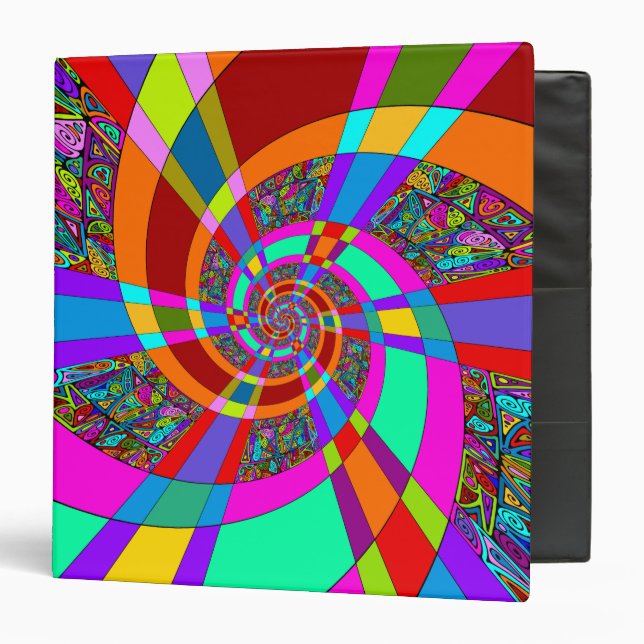 Hand And Digitally Painted Pattern Art 3 Ring Binder (Front/Inside)