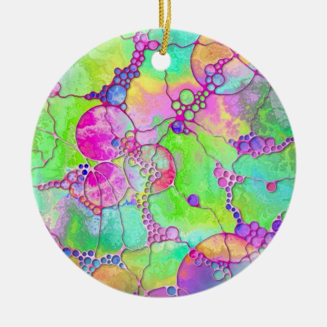 Hand And Digitally Painted Pattern Art 41 Ceramic Ornament (Front)