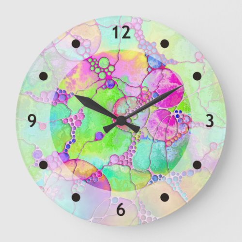 Hand And Digitally Painted Pattern Art 41 Large Clock