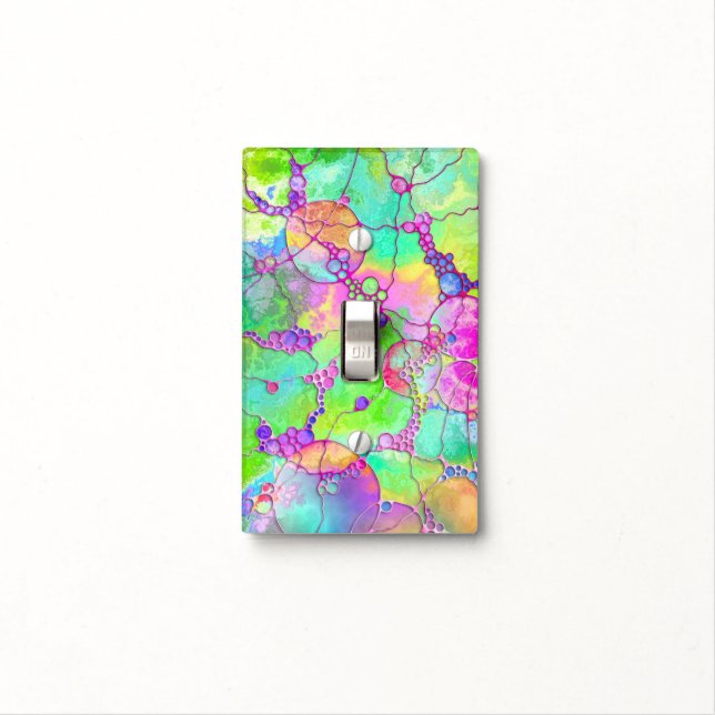 Hand And Digitally Painted Pattern Art 41 Light Switch Cover (In Situ)