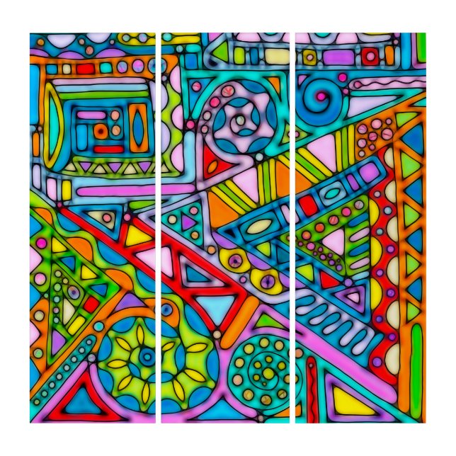 Hand And Digitally Painted Pattern Art 53 (Front)