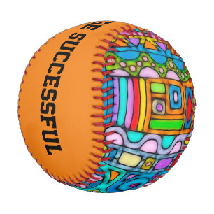 Hand And Digitally Painted Pattern Art 53 Baseball