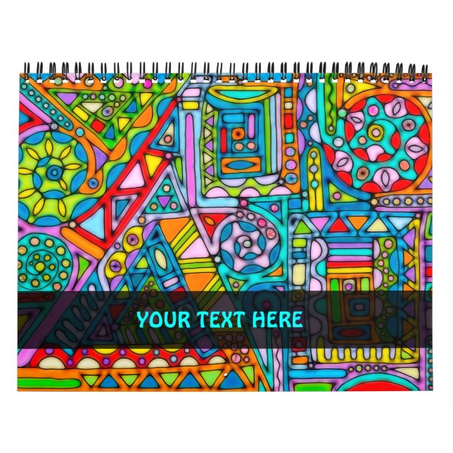 Hand And Digitally Painted Pattern Art 53 Calendar (Cover)