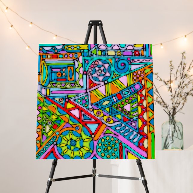 Hand And Digitally Painted Pattern Art 53 Foam Board (In Situ (Stand))
