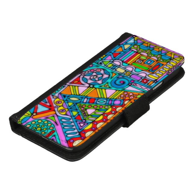 Hand And Digitally Painted Pattern Art 53 iPhone Wallet Case (Bottom)