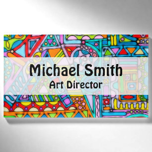 Hand And Digitally Painted Pattern Art 53 Name Tag