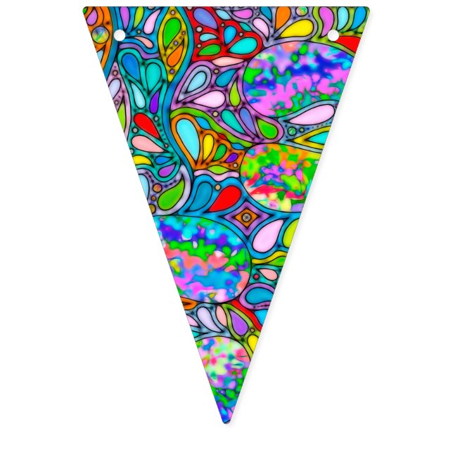 Hand And Digitally Painted Pattern Art 54 Bunting Flags (First Flag)