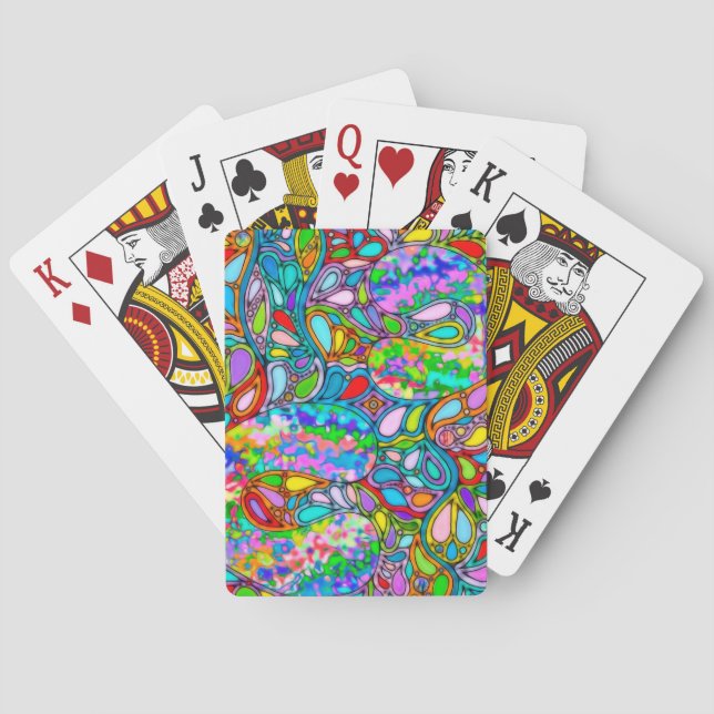 Hand And Digitally Painted Pattern Art 54 Poker Cards (Back)