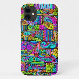 Hand And Digitally Painted Pattern Art 5 iPhone 11 Case