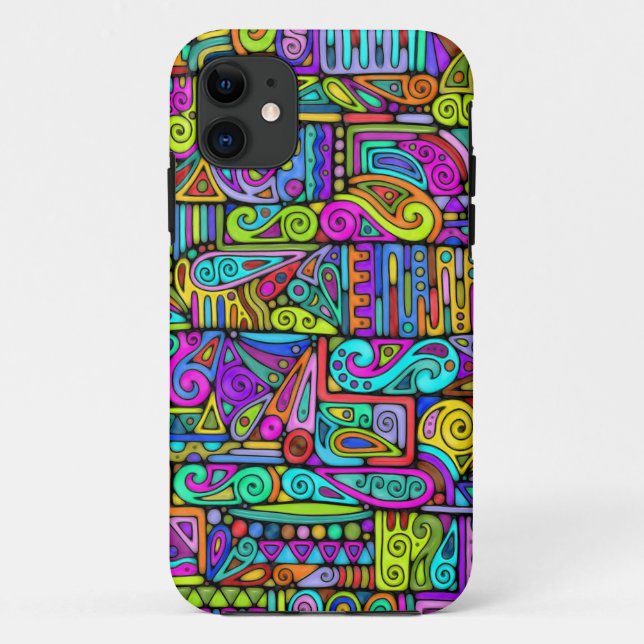 Hand And Digitally Painted Pattern Art 5 Case-Mate iPhone Case (Back)
