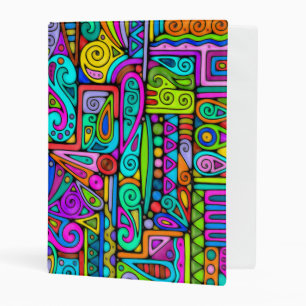 Hand And Digitally Painted Pattern Art 5 Mini Binder