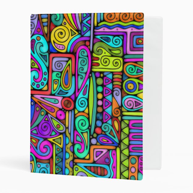 Hand And Digitally Painted Pattern Art 5 Mini Binder (Front/Inside)