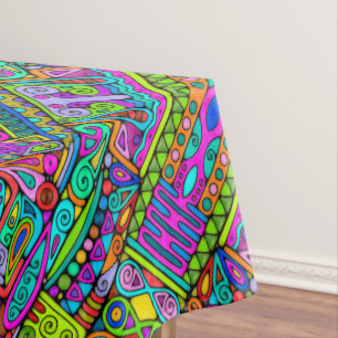 Hand And Digitally Painted Pattern Art 5 Tablecloth