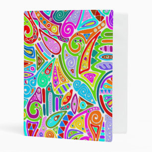 Hand And Digitally Painted Pattern Art 7 Mini Binder