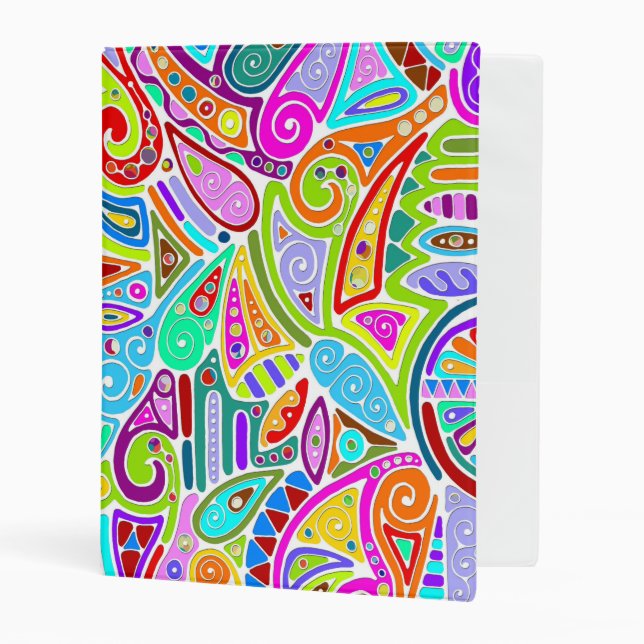 Hand And Digitally Painted Pattern Art 7 Mini Binder (Front/Inside)