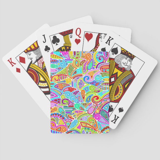 Hand And Digitally Painted Pattern Art 7 Poker Cards (Back)