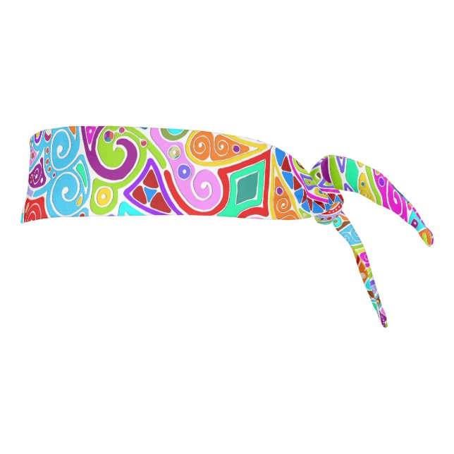 Hand And Digitally Painted Pattern Art 7 Tie Headband (Rotate 90)