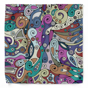 Hand And Digitally Painted Pattern Art 8 Bandana