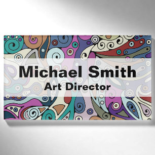 Hand And Digitally Painted Pattern Art 8 Name Tag