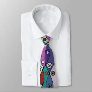 Hand And Digitally Painted Pattern Art 8 Neck Tie