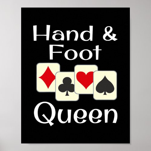 Hand And Foot Queen Playing Card Game Champion Poster