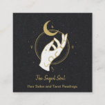 Hand And Moon Square Business Card at Zazzle