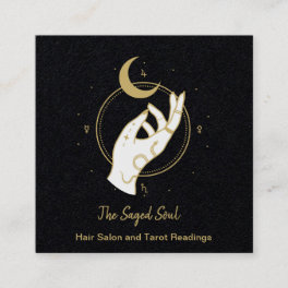 Hand and Moon Square Business Card